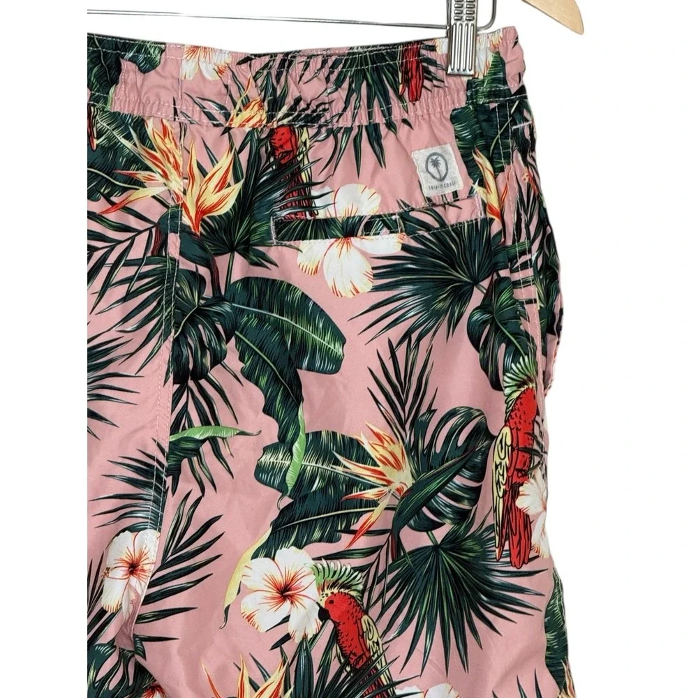 Trinity Coast Mens Medium Tropical Swim Trunks Lined Board Shorts Pockets